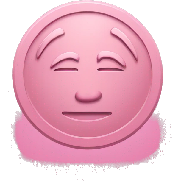 Pink coin emoji