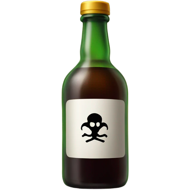 A bottle of alcohol with the poison symbol on it emoji