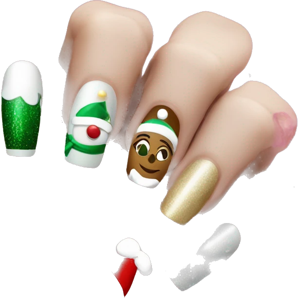 Chistmas nails emoji