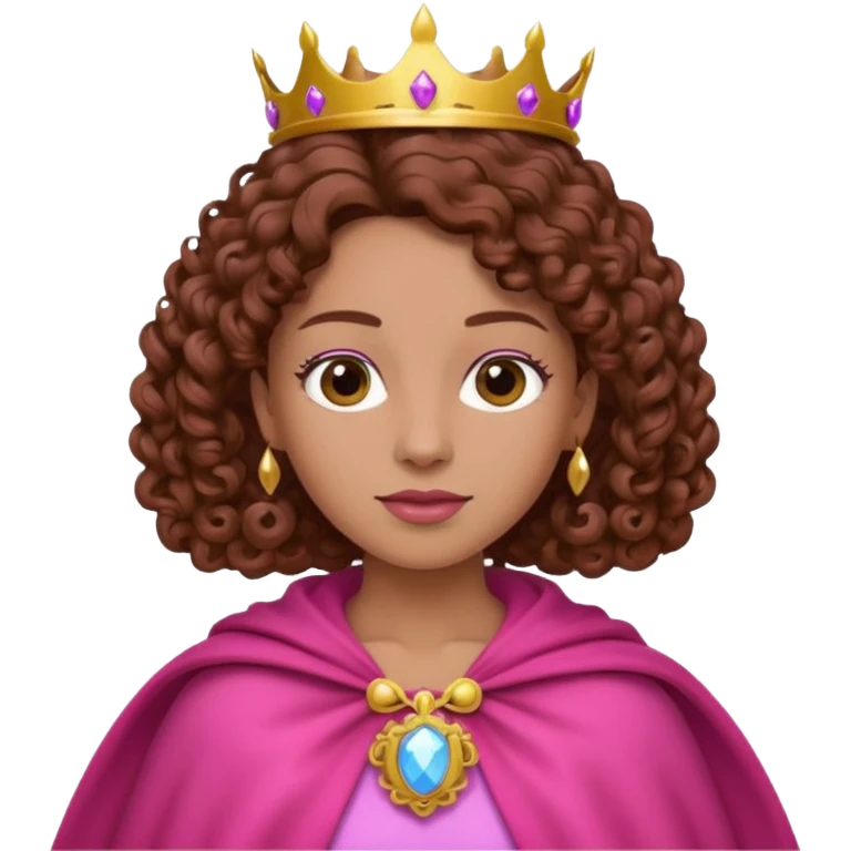 pink cape queen curly  emoji