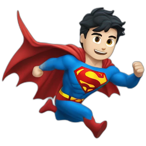 Superman qui sauve un énorme dragon emoji