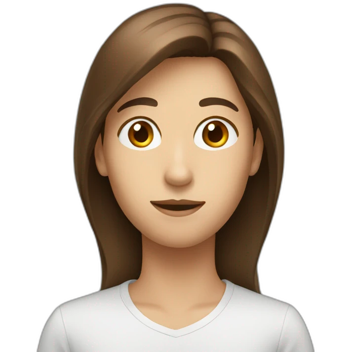 Brown hair long face youth emoji