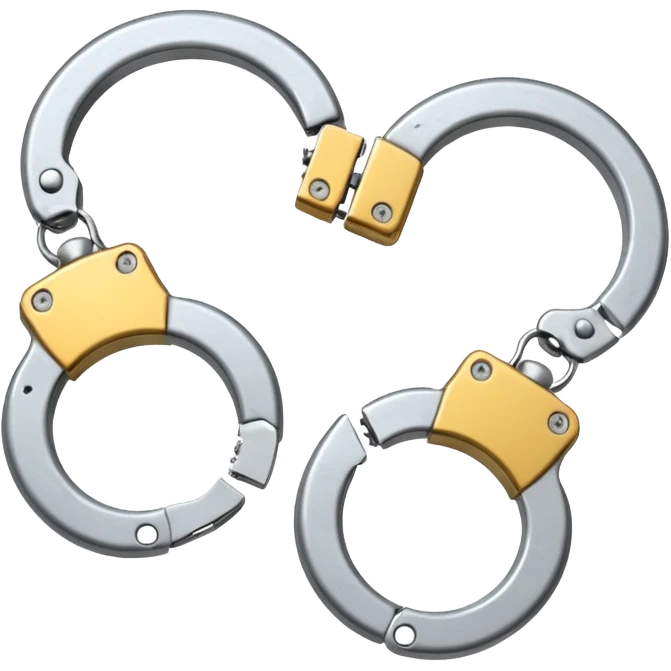two separate broken handcuffs emoji