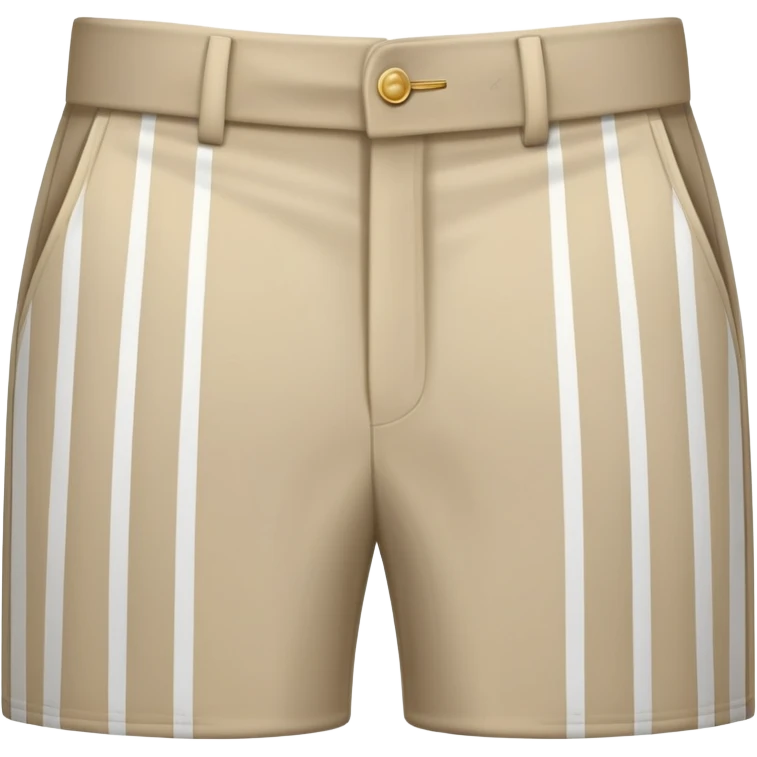 beige dress pants with white vertical stripes pattern, formal trousers with cuffed hem, clear vertical line pattern similar to plaid but only vertical lines, no model, isolated garment emoji