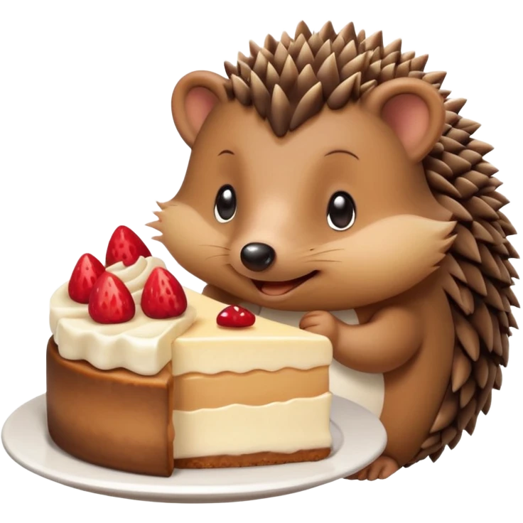 hedgehog eating cheesecake emoji