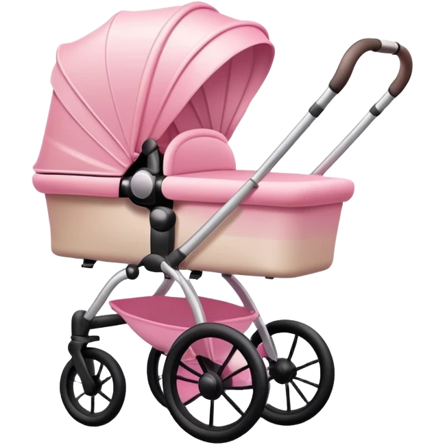 baby stroller with pink gradient and beige colors emoji