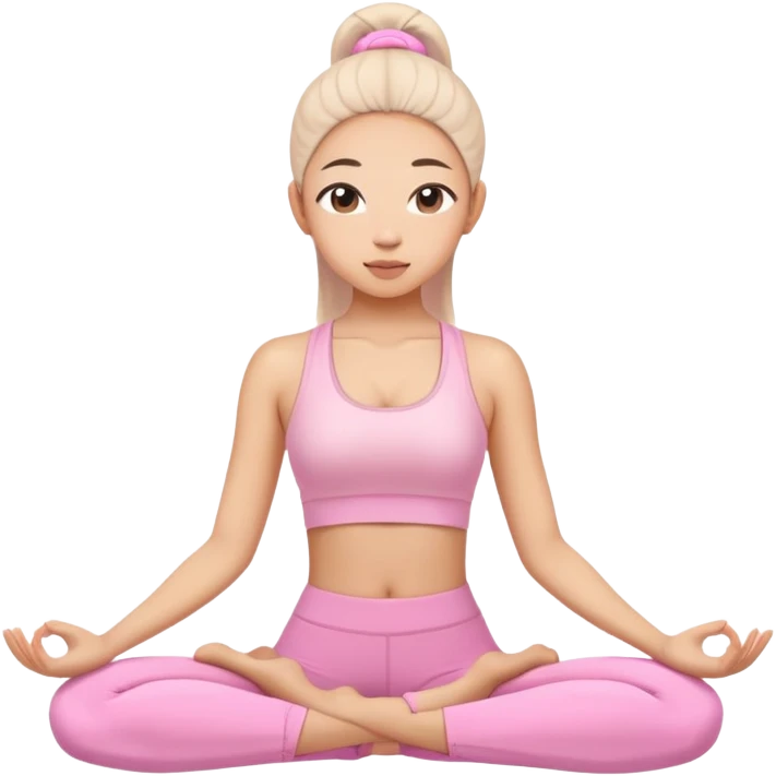 asian yoga girl light pink clothes  emoji