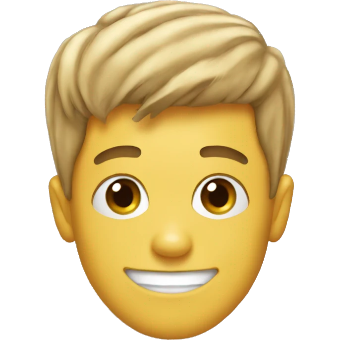 Smiley with justin bieber haircut emoji
