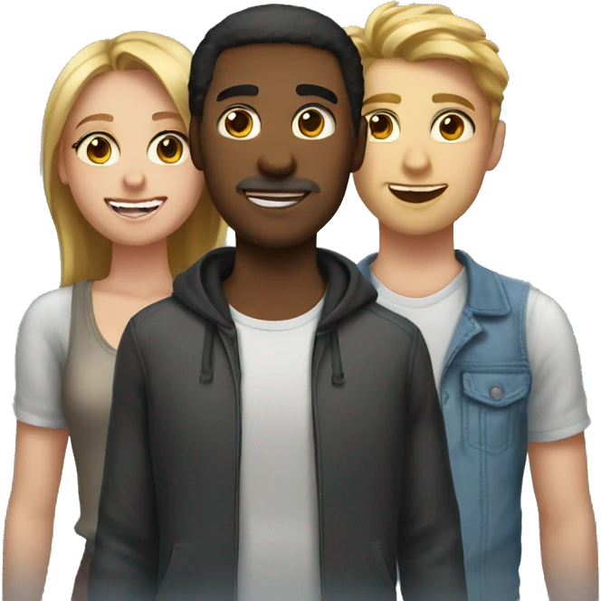 Two girls and one guy emoji