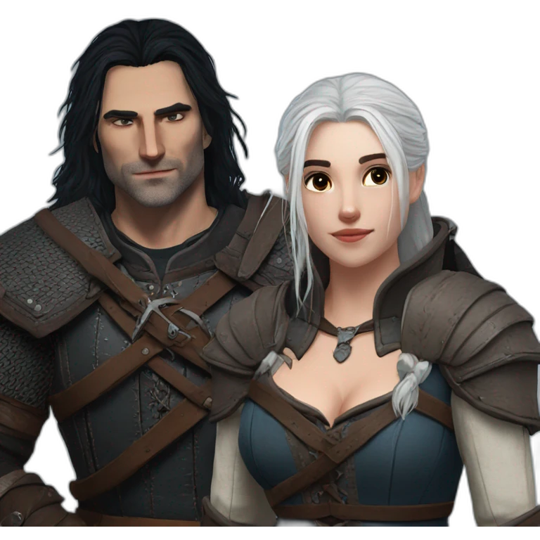 The witcher with Enifee romantic  emoji