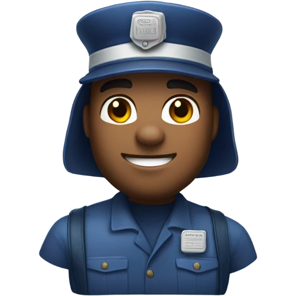 Ice cube dressed as a mailman emoji