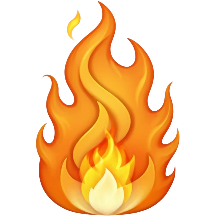 Pale orange flame emoji