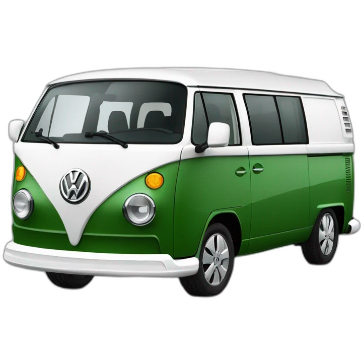 VW T5 California bicolor green white emoji