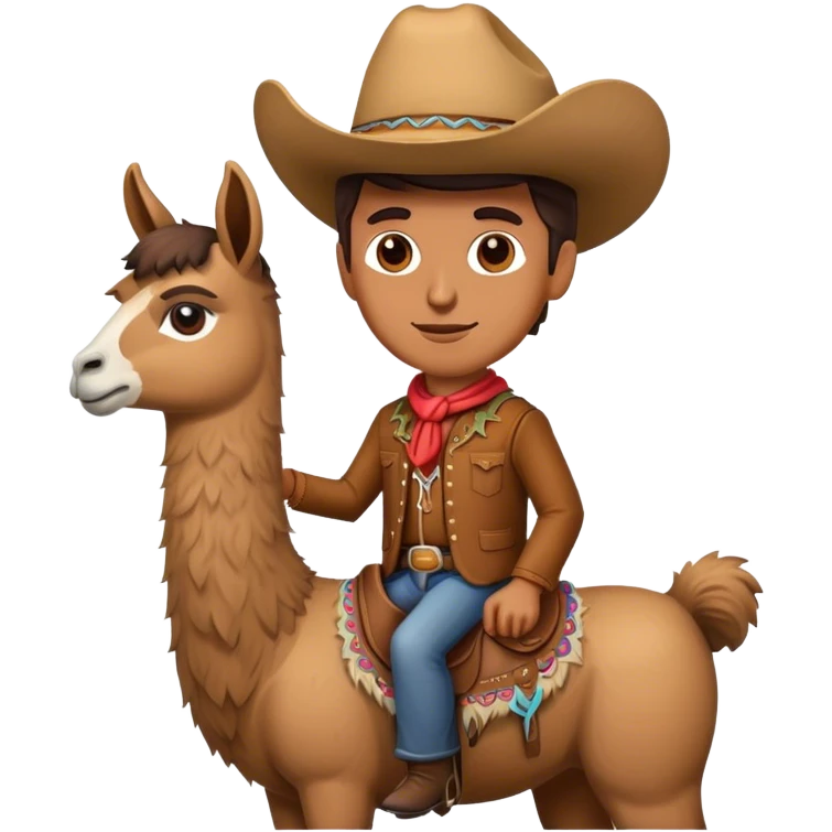 An emoji of an argentinian cowboy on a llama emoji