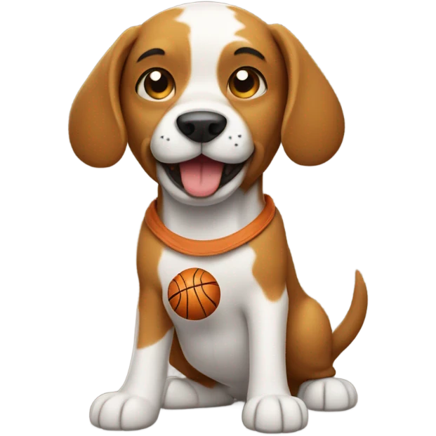 Dog playing basketball emoji