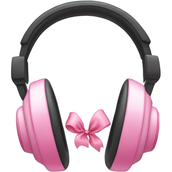 headphones with pink bows emoji
