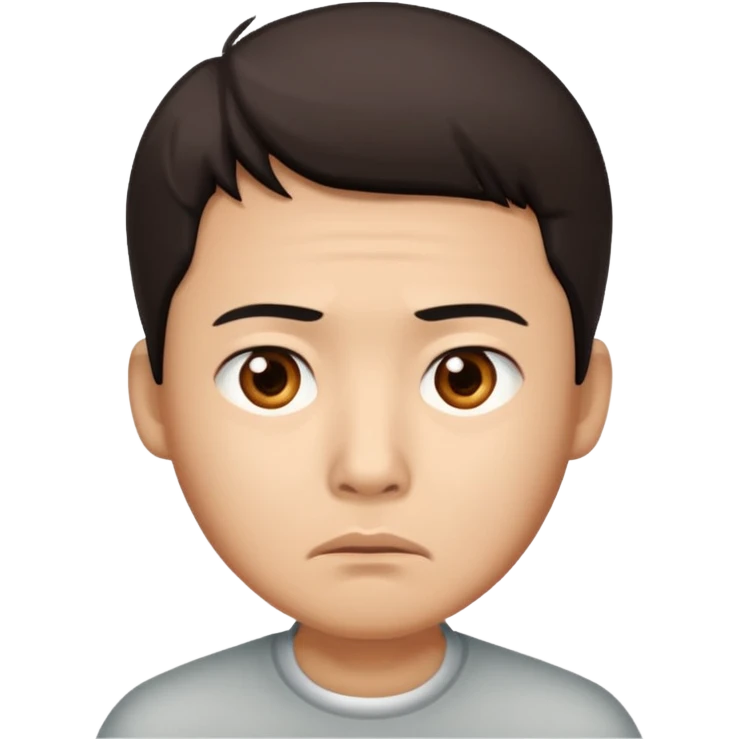 chinese man looking very confused but focused  emoji