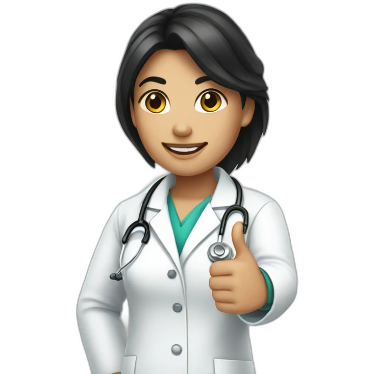 doctor girl with dark hair thumbs up emoji