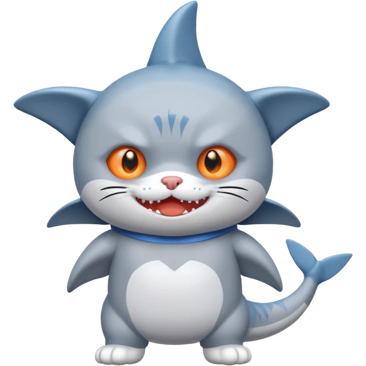 cat wearing shark costume emoji