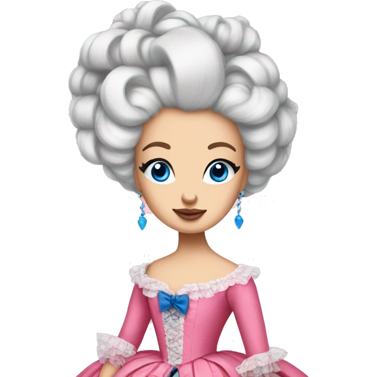 marie Antoinette with blue eyes and pink dress emoji