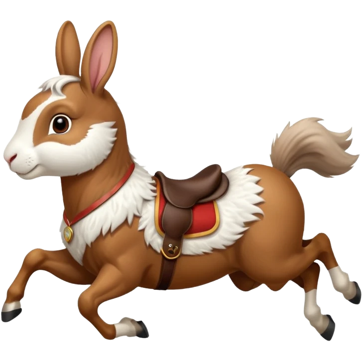 Exciting rabbit galloping on horse emoji