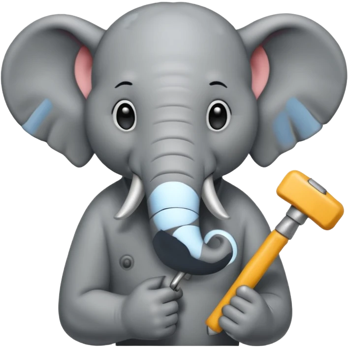 ￼Hammer nail and elephant emoji