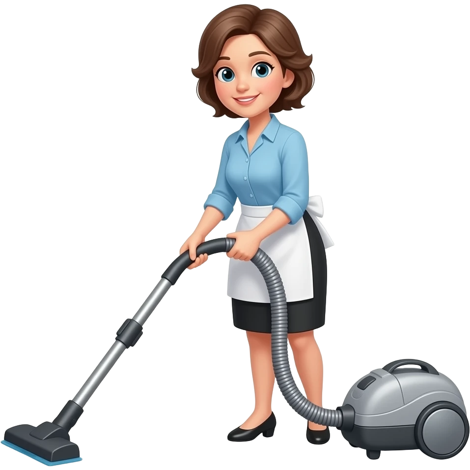Lady vacumming the lobby emoji