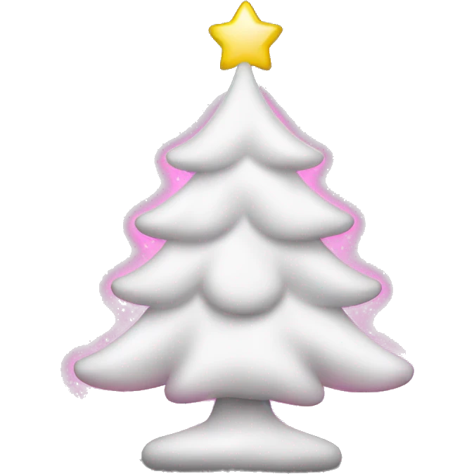 White Christmas tree with pink lights emoji