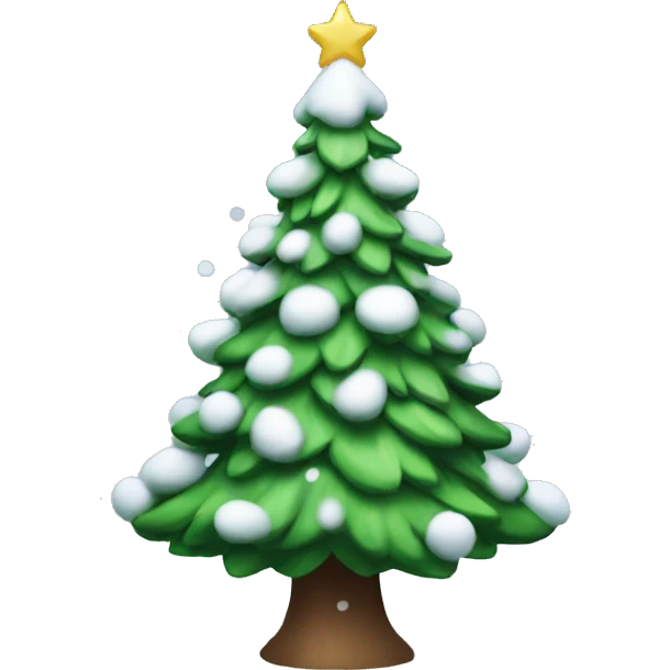 christmas tree with snow emoji