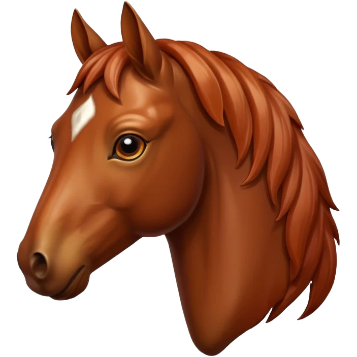 The horse's head is chestnut emoji