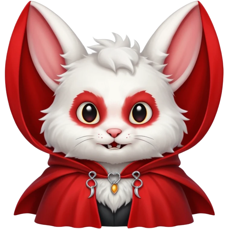  {
      "type": "object",
      "look": "rabbit in red collar cloak",
      "description": "a fluffy vampire rabbit wearing a red collar cloak"
    } emoji