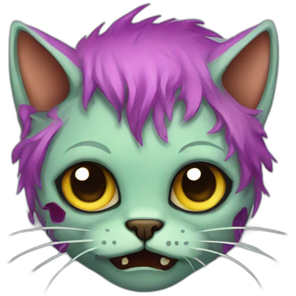 colored zombie cats emoji