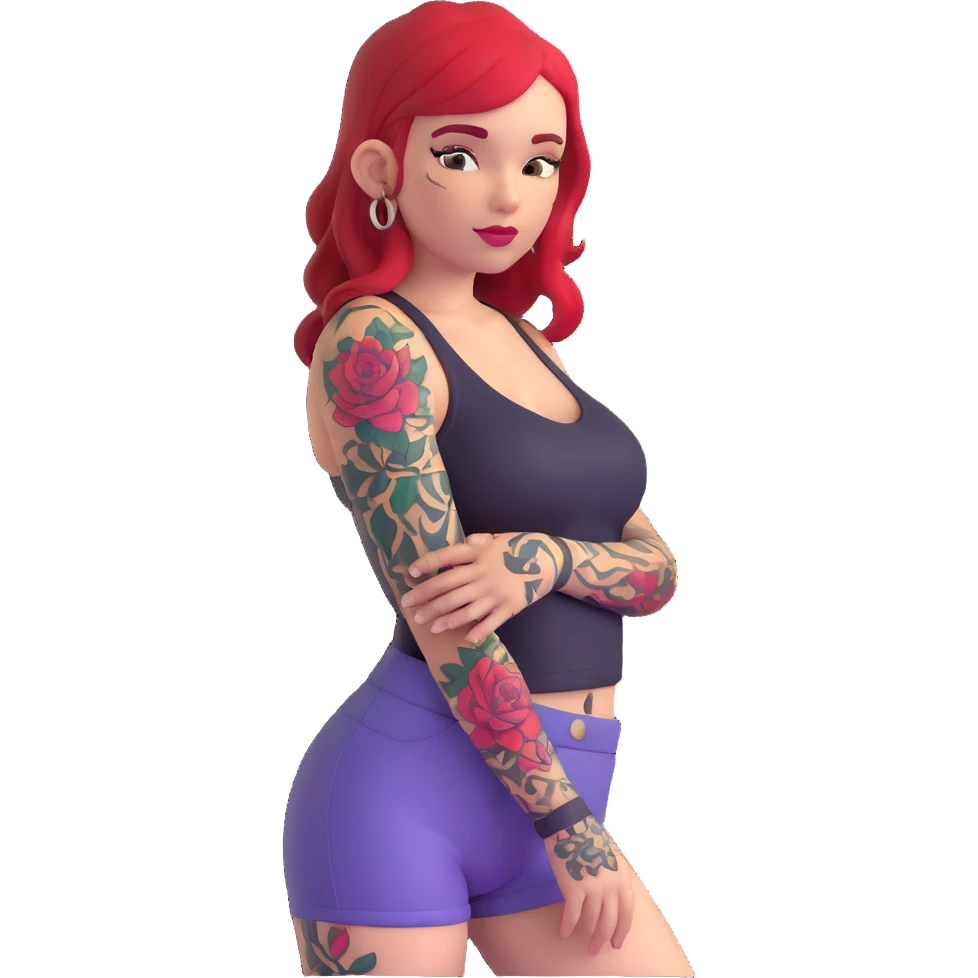 tattooed girl emoji