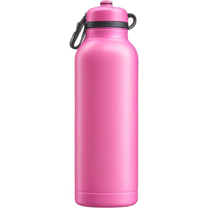 Pink metal water bottle, metal canteen, tall and skinny emoji
