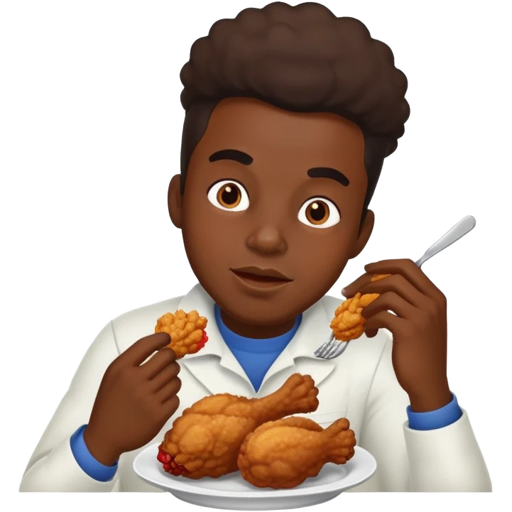 A black man eating fried chicken  emoji