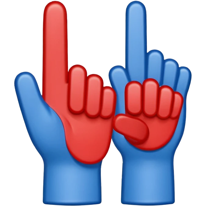 foam finger blue (#00A3E0) and red (#F9423A) emoji