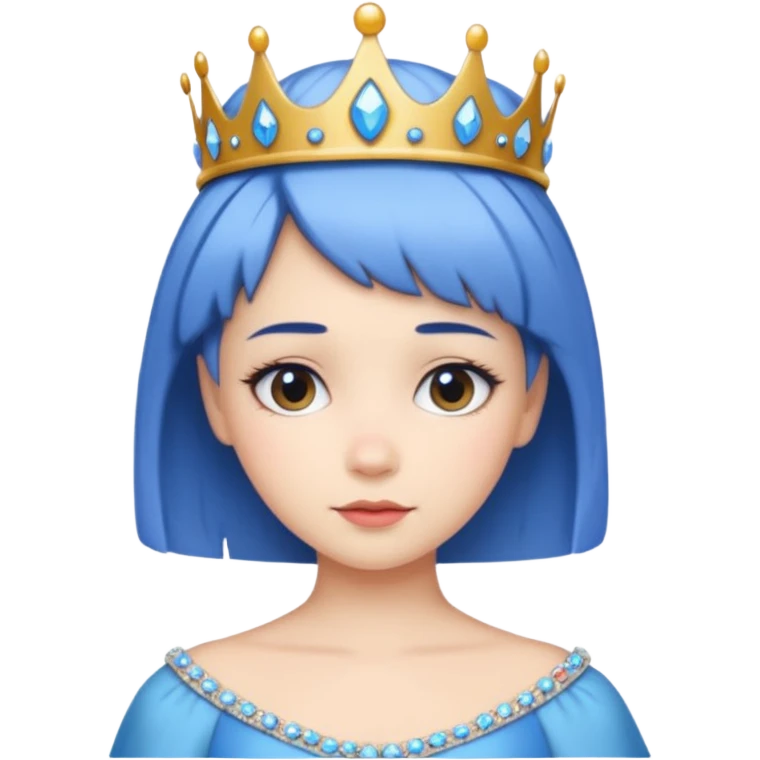 Princess with short blue hair emoji