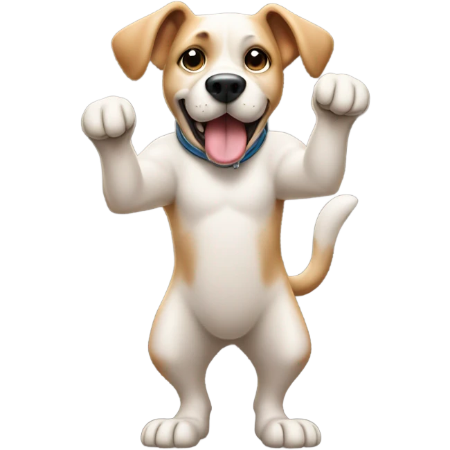 Dog giving the middle finger emoji