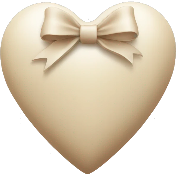 Beige heart with bow white emoji