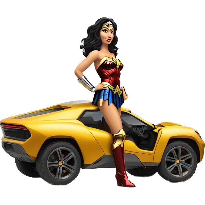 Side view Wonder woman’s feminine appearance offroad capable long-travel suspension 4x4 hypercar  emoji