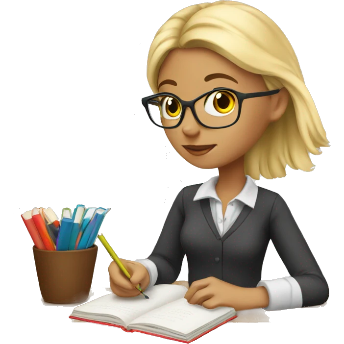 Studying girl blonde emoji