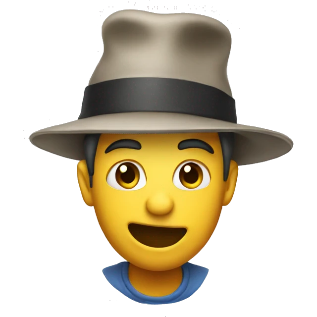 A fart wearing a hat emoji
