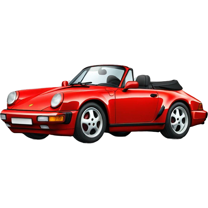 Red Porsche 964 convertible emoji
