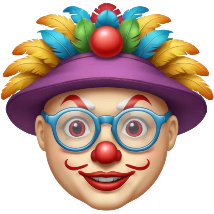 Clown feathered hat with glasses emoji