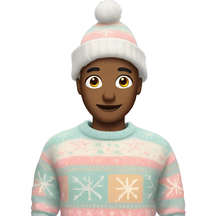 Pastel multi color Christmas sweater emoji
