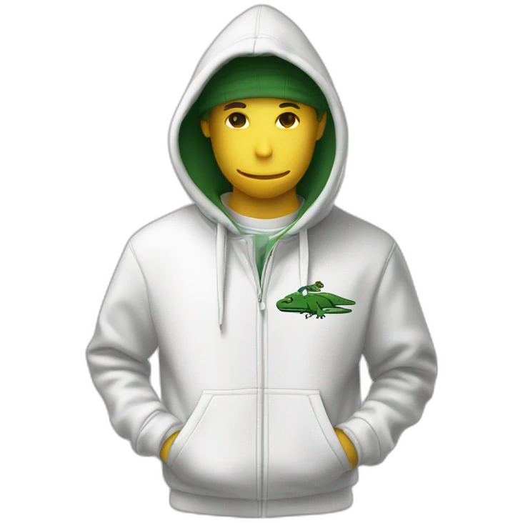 Lacoste smoking friends with white lacoste hoodie emoji