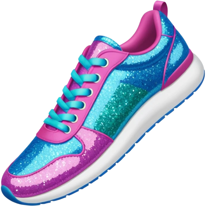 colorful glitter fabric sneakers no brand emoji