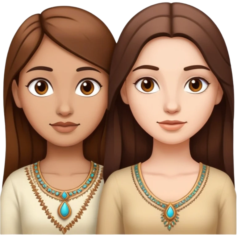 Indian and white girl with brown hair emoji