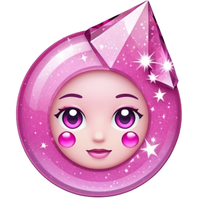 glitter cristal rosa shock emoji