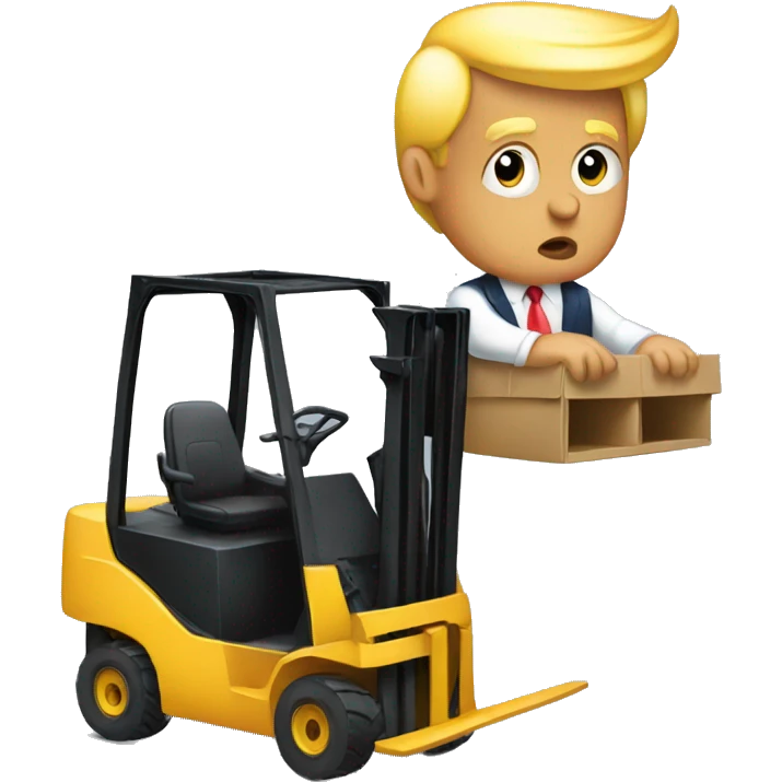 Donald trump driving a forklift emoji